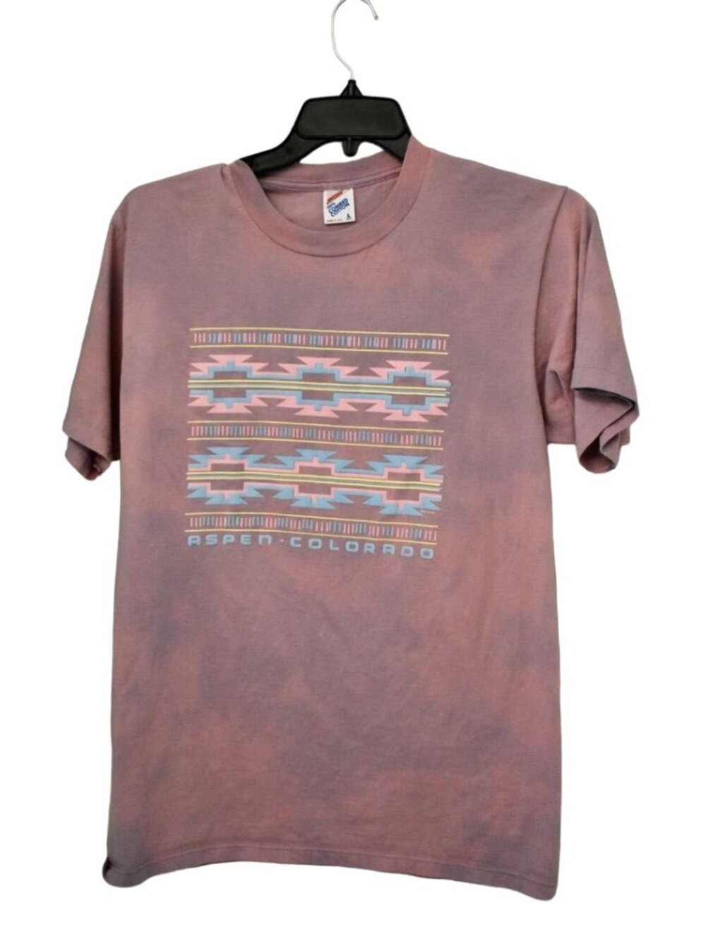 Unisex Jerzees Purple Aspen Colorado Southwestern Custo Bleach Dye T-shirt Size